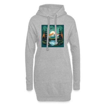 Adventure Nature : Le T-shirt pour les vrais explorateurs - Sweat-shirt à capuche long Femme - gris chiné - Devant