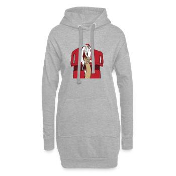 père noël - Sweat-shirt à capuche long Femme - gris chiné - Devant
