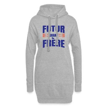Futur grand frère - annonce futur grand frère - Sweat-shirt à capuche long Femme - gris chiné - Devant