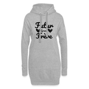 Futur grand frère - annonce futur grand frère - Sweat-shirt à capuche long Femme - gris chiné - Devant