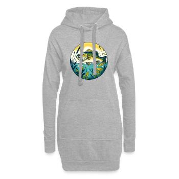 Achigan à grande bouche - Sweat-shirt à capuche long Femme - gris chiné - Devant