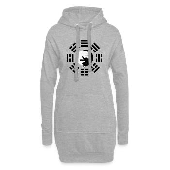 I Ging Katze - Hoodie-Kleid - Grau meliert - Vorne