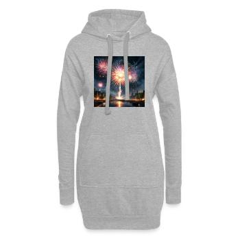 Feuerwerk - Hoodie-Kleid - Grau meliert - Vorne