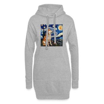 Akita Van Gogh - Hoodie-Kleid - Grau meliert - Vorne