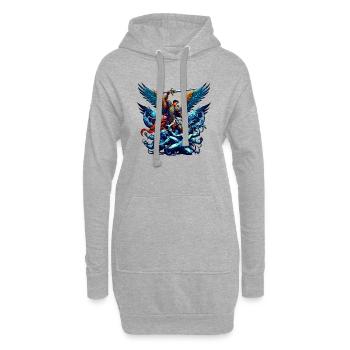 Erzengel Heiliger Religion Gott Engel Glaube Michael - Hoodie-Kleid - Grau meliert - Vorne