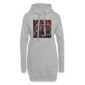 Puce d’enfer - Sweat-shirt à capuche long Femme - gris chiné - Devant