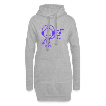 Écouter de la musique forte Partitions DJ Cool Party Club Fun - Sweat-shirt à capuche long Femme - gris chiné - Devant