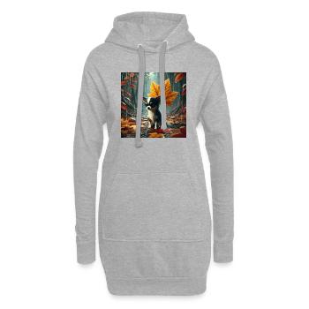 Chihuahua Triste sous la Pluie en Automne - Sweat-shirt à capuche long Femme - gris chiné - Devant