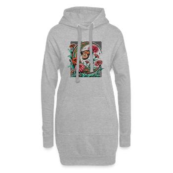 Papillon monarque - Sweat-shirt à capuche long Femme - gris chiné - Devant