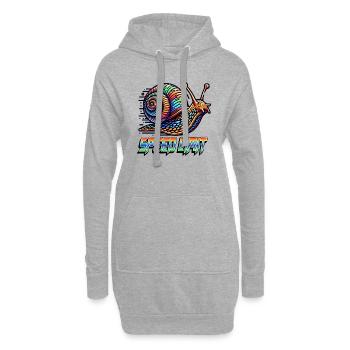 Lustige Schnecke mit Spruch Speed Limit - Hoodie-Kleid - Grau meliert - Vorne