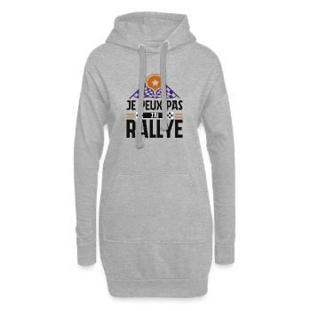 Je peux pas j'ai rallye - Sweat-shirt à capuche long Femme - gris chiné - Devant