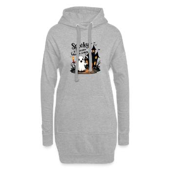 HALLOWEEN - Sweat-shirt à capuche long Femme - gris chiné - Devant