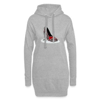 HighHeels – Schottisches Karomuster - Hoodie-Kleid - Grau meliert - Vorne