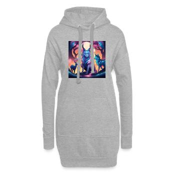 Fabelwesen Luchs - Hoodie-Kleid - Grau meliert - Vorne