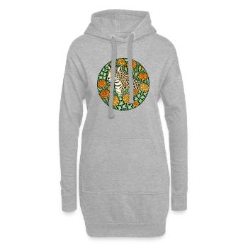 Guépard - Sweat-shirt à capuche long Femme - gris chiné - Devant