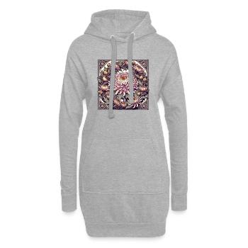 Blumen - Hoodie-Kleid - Grau meliert - Vorne