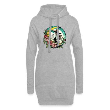 Sorcière du jardin - Sweat-shirt à capuche long Femme - gris chiné - Devant