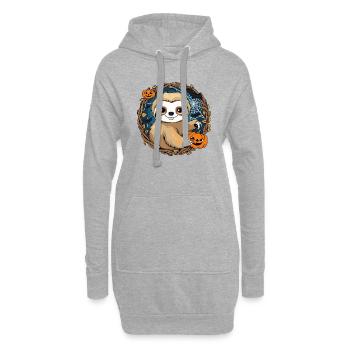 Halloween, Faultier, 31. Oktober, Erntedankfest - Hoodie-Kleid - Grau meliert - Vorne