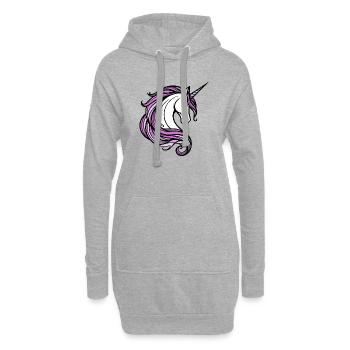 Licorne - Sweat-shirt à capuche long Femme - gris chiné - Devant