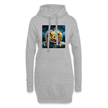 Citrouille d’Halloween - Sweat-shirt à capuche long Femme - gris chiné - Devant