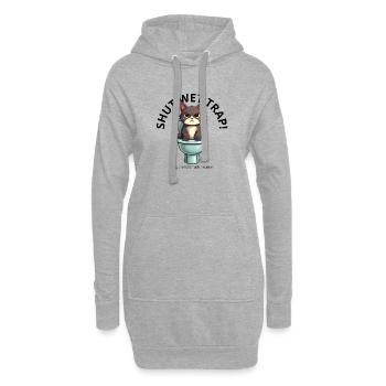 Shut wet tr ap! Close the lid & flush, hooman - Hoodie-Kleid - Grau meliert - Vorne