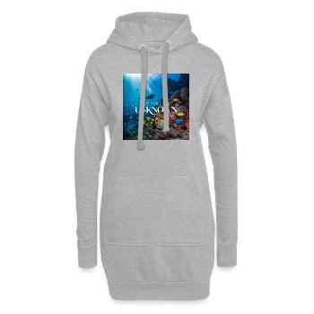 Dive into the Unknown transformed - Hoodie-Kleid - Grau meliert - Vorne