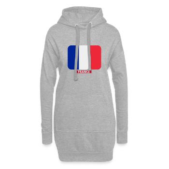 FRANKREICH Flagge und Emblem von Frankreich. Ertragen - Hoodie-Kleid - Grau meliert - Vorne