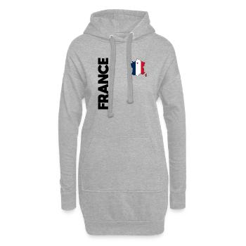 FRANKREICH Flagge und Emblem von Frankreich. Ertragen - Hoodie-Kleid - Grau meliert - Vorne