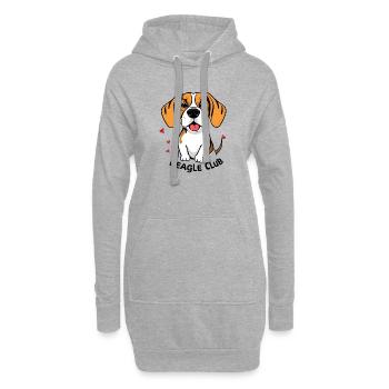 Beagle Club – Schlappohren zum Verlieben - Hoodie-Kleid - Grau meliert - Vorne
