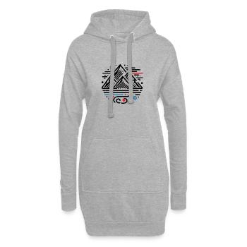 Montagnes Abstrait - Sweat-shirt à capuche long Femme - gris chiné - Devant