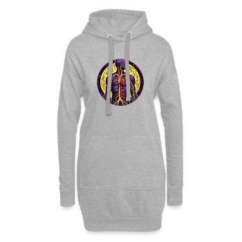 Lebendiges anatomisches Herz - Hoodie-Kleid - Grau meliert - Vorne