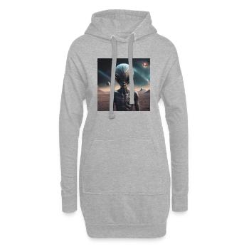 Alien - Hoodie-Kleid - Grau meliert - Vorne