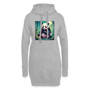 Pandabär - Hoodie-Kleid - Grau meliert - Vorne