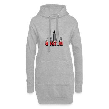 Boston USA Geschenkidee - Hoodie-Kleid - Grau meliert - Vorne