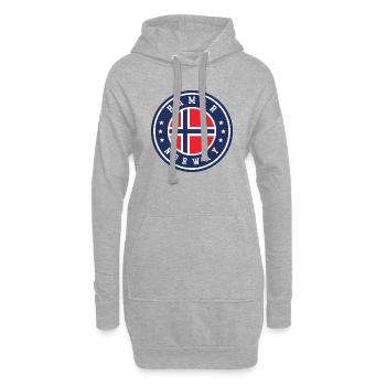 Hammar Norwegen Flagge - Hoodie-Kleid - Grau meliert - Vorne