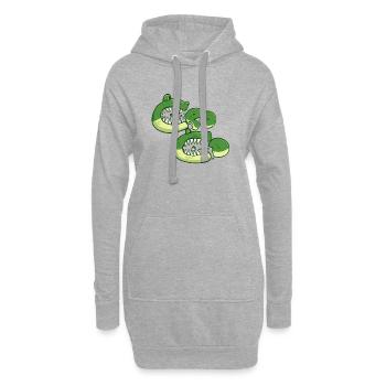 Hungriges Krokodil - Hoodie-Kleid - Grau meliert - Vorne