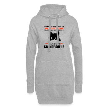 Enfant Future Grande Soeur Drôle Annonce Licorne - Sweat-shirt à capuche long Femme - gris chiné - Devant