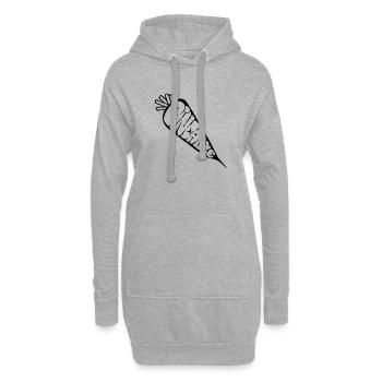 Karotte Ananas Graff (Schablone) - Hoodie-Kleid - Grau meliert - Vorne
