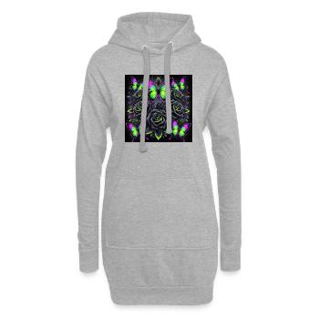 Neon Gothic Butterfly Art - Hoodie Dress - heather grey - Front