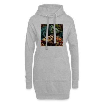 Leguan-Duo - Hoodie-Kleid - Grau meliert - Vorne
