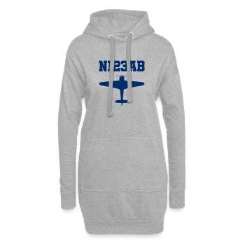 Custom Aviation - Flugzeug - Luffahrt - Pilot - Hoodie-Kleid - Grau meliert - Vorne