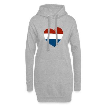 Pays-Bas Cœur - Sweat-shirt à capuche long Femme - gris chiné - Devant