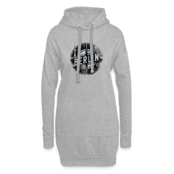 Berlin Grunge Design Alexanderplatz Berlin Ours - Sweat-shirt à capuche long Femme - gris chiné - Devant