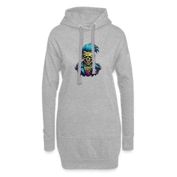 Wild Angry Zombie Kämpfer Motivationssport - Hoodie-Kleid - Grau meliert - Vorne