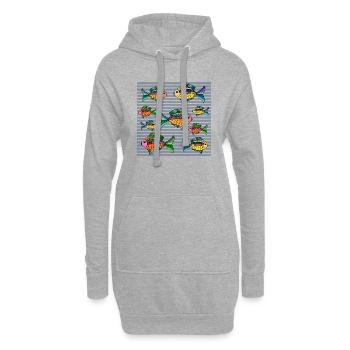 Poissons - Sweat-shirt à capuche long Femme - gris chiné - Devant