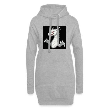 Strahlender weißer Drache - Hoodie-Kleid - Grau meliert - Vorne