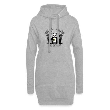 Détendu – Panda Design - Sweat-shirt à capuche long Femme - gris chiné - Devant