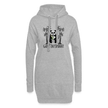Panda - Ganz entspannt - Hoodie-Kleid - Grau meliert - Vorne