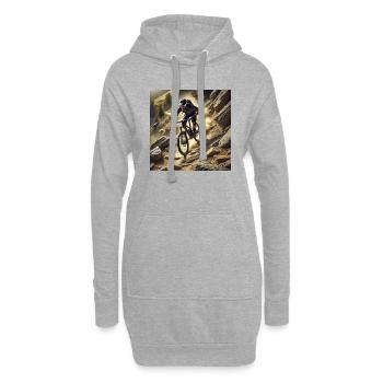 Le VTT ! - Sweat-shirt à capuche long Femme - gris chiné - Devant