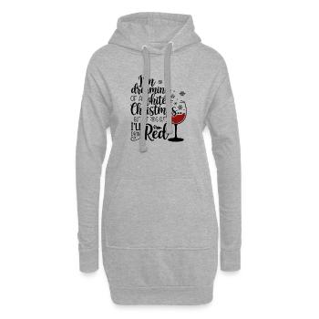 white christmas red wine - Hoodie-Kleid - Grau meliert - Vorne